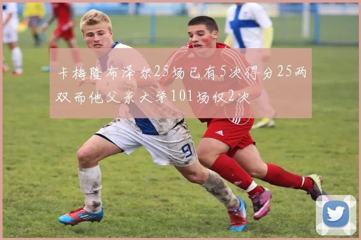 卡梅隆布泽尔25场已有5次得分25两双而他父亲大学101场仅2次